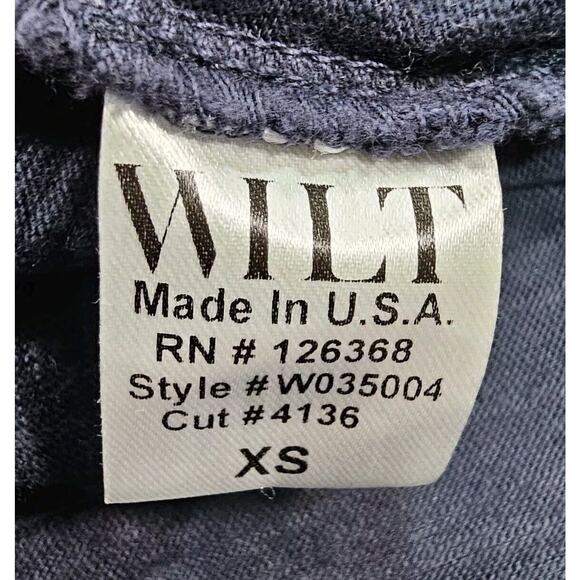 Wilt USA Shrunken Crew 3/4 Sleeve Mock Layer Tee Shirt Navy Blue WOMENS SIZE XS - Picture 7 of 12